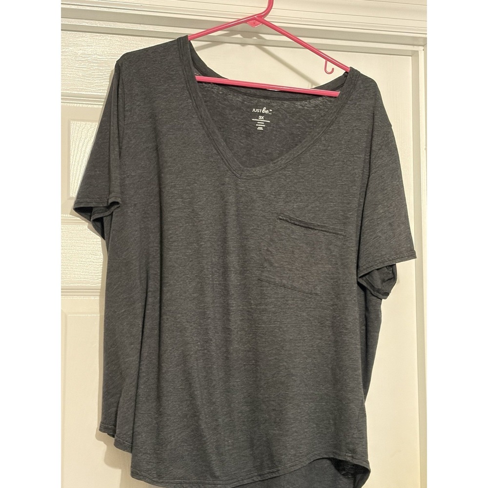womens PLUS SIZE tops 3x, Womens Casual Pocket T Shirt, Loose Fit Size 3X Just B